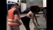 Bokep Online Black hooker riding on mature truck driver outside