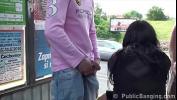 Bokep Extreme daring public street bus stop sex threesome with a hot girl and 2 guys 2020