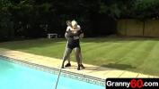 Download Bokep Horny step grandma is watching her sexy young grandson work at pool and all she wants to do is fucked by him online