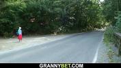 Film Bokep Hitchhiking old granny gets used in the car online