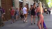 Video Bokep Huge tits painted blonde caned in public mp4