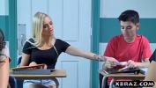 Nonton Film Bokep Busty MILF teacher gets with teen couple in her classroom online