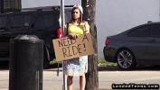 Bokep Video Teen hitchhiker fucks huge dick outdoor POV mp4
