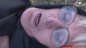 Download Video Bokep Skinny Granny with glasses enjoy the young cock during sex outside mp4