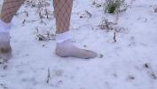 Video Bokep Terbaru Walking in the snow and on ice wearing 4 period 5 inch high heel stilettos and white lace socks 3gp