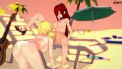 Bokep Video Lucy and Erza have some lesbian fun on the beach period 2022