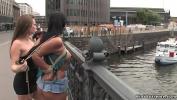 Bokep Hot Tied hands behind back sexy brunette slave Angelica Heart with big fake tits d period in public outdoor then fucked by Zenza Raggi and Harmony Rose 3gp