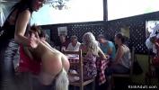 Bokep Mobile Euro brunette babe bangs in crowded public restaurant terrace hot