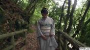 Nonton Video Bokep Amazingly beautiful JAV milf Akemi Horiuchi in a kimono flashes her lower body while outdoors in a forest before kneeling to perform a blowjob in HD with English subtitles hot