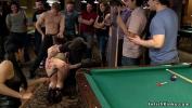 Download vidio Bokep Blindfolded brunette slut is gagged with money and tied in public pool bar and then gangbang and anal fucked 3gp online