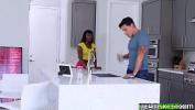 Nonton Video Bokep Ana bend her black ass over the kitchen topper and Ryan drills her hole from behind in a standing doggystyle position excl online