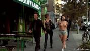 Bokep Baru Mona Wales disgraces bare big tits brunette slave Pina De Luxe outdoor in public street then in fetish bar makes her fuck 3gp