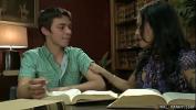 Video Bokep Big tits brunette shemale Latina TS Foxxy seduces teen boy Matthew in library and makes him suck her hard cock then anal fucks him on a desk mp4