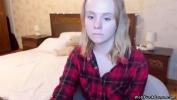 Bokep Baru Blonde amateur teen camgirl in shirt and denim mini skirt strips off her stockings then opens her shirt and flashes boobs in black bra on webcam terbaik