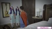 Vidio Bokep 2 ghost stepsisters seduce a guy and give him a double blowjob period The tattooed babe is fucked as the petite girl masturbates her cunt period Then he bangs her 2020