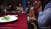 Bokep Video Big tits brunette babe Charley Chase is bound and laid on dinning table by host Princess Donna Dolore then bbc fucked at public party 3gp