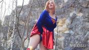Bokep Full Busty SuperWoman Cosplay outdoor playing and striptease then play with her huge natural boobs and running mp4